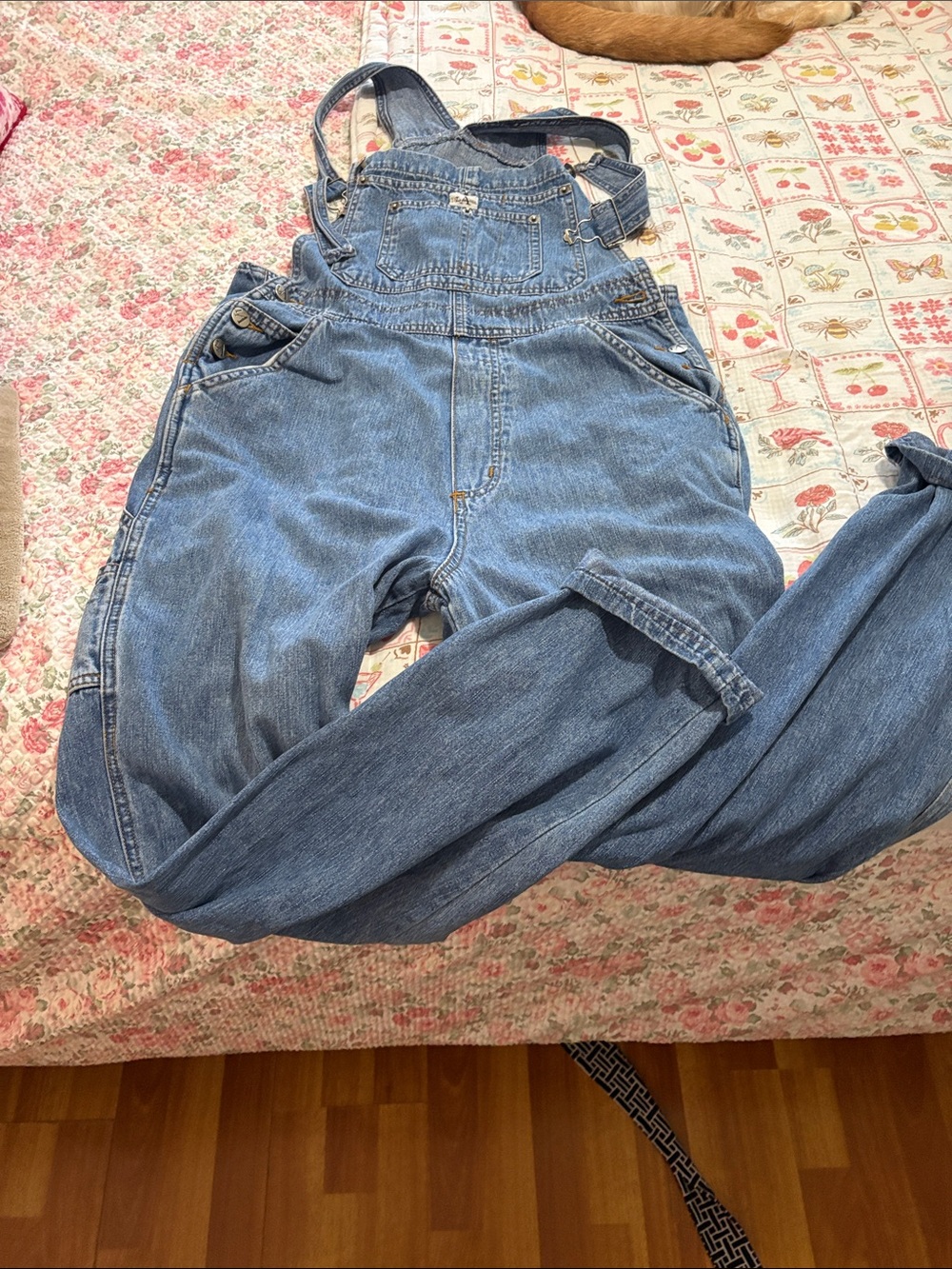 Vintage Classic Light Blue Denim Overalls for Women